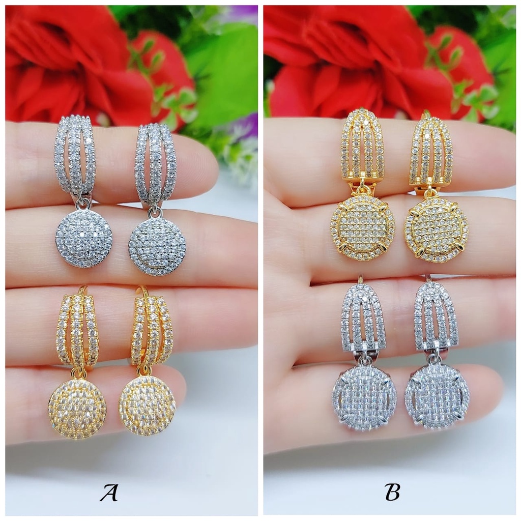 Anting permata lapis emas perhiasan xuping jewelry A,B 0032