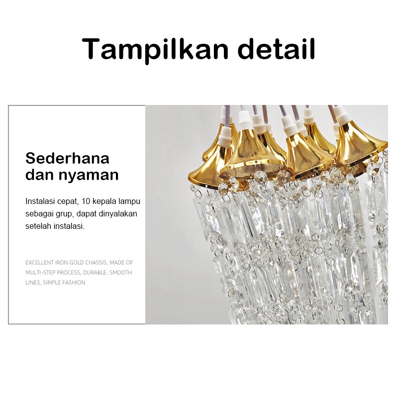 Lampu Gantung Kristal Rumbai 1 Set Isi 10 Lampu Gantung Dekorasi Wedding Event LED Lampu/Home Decor/hias Dekorasi