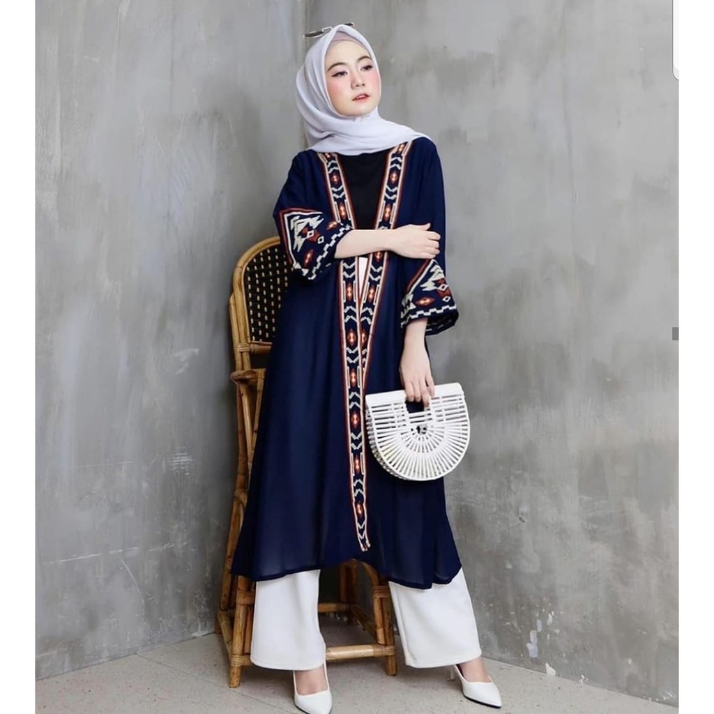 RX FASHION SAFIRA LONG CARDI ETNIC // CARDIGAN KOMBINASI BORDIR BOHEMIAN ETNIK BAHAN TWISCONE FIT L-3