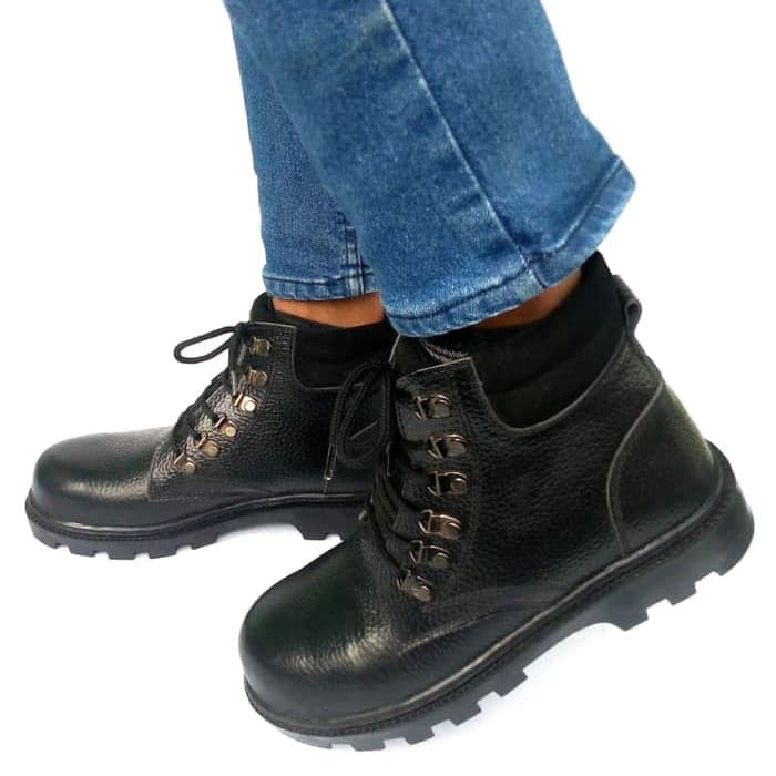 Sepatu Safety Boot Pria Kulit Asli Rasheda Dr 01 Big Size