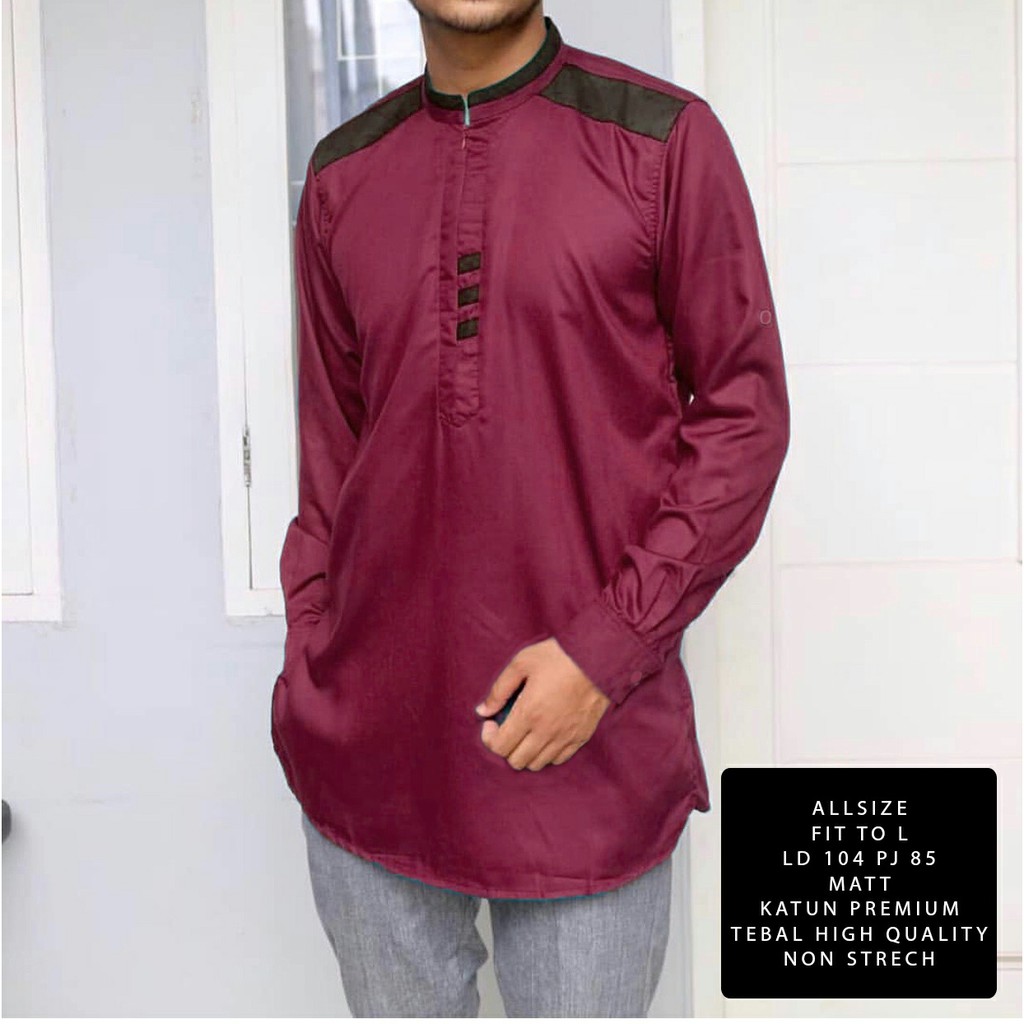 Baju Muslim Koko arama size L katun lengan panjang