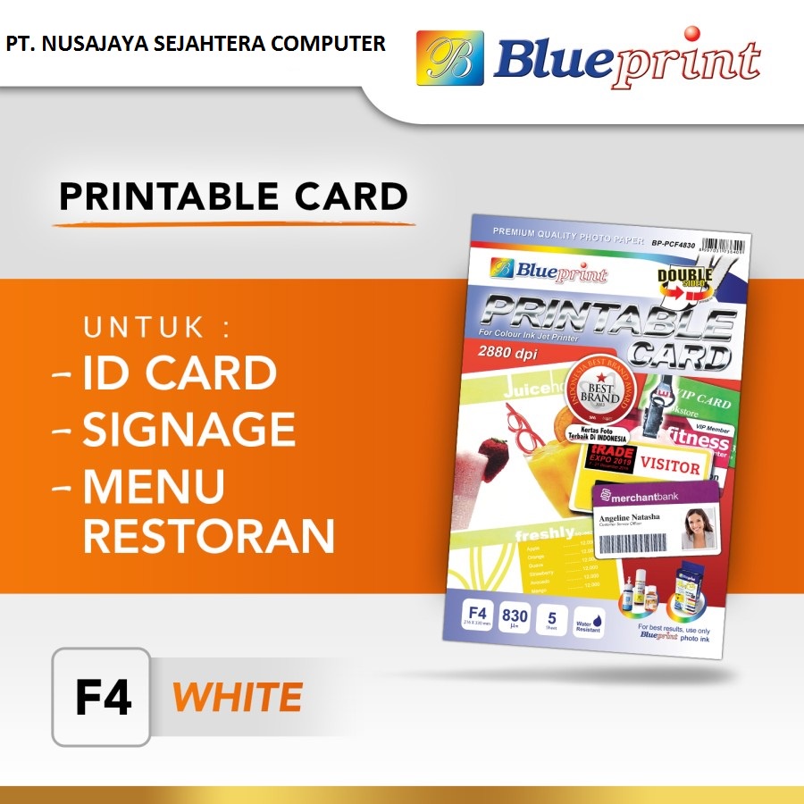 

Printable Card White / Cetak ID Card White Blueprint F4 830GSM