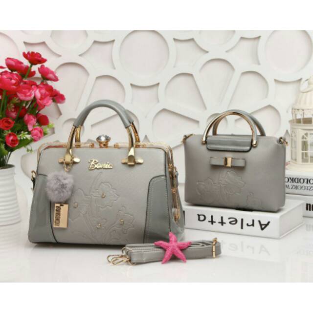 Tas BN Behel Deryn 5098 (2in1) wanita glossy branded fashion import
