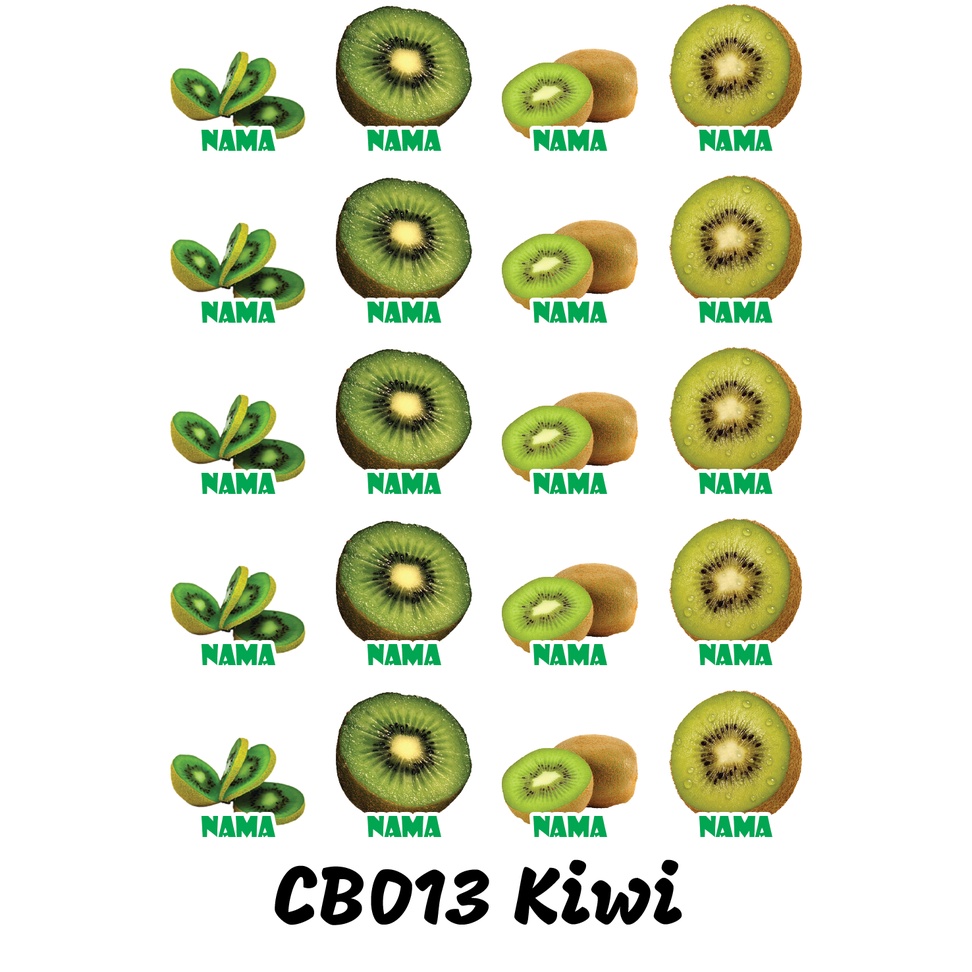 

Sticker Nama Cutting Label Waterproof Tahan Air Kiwi (CB013)