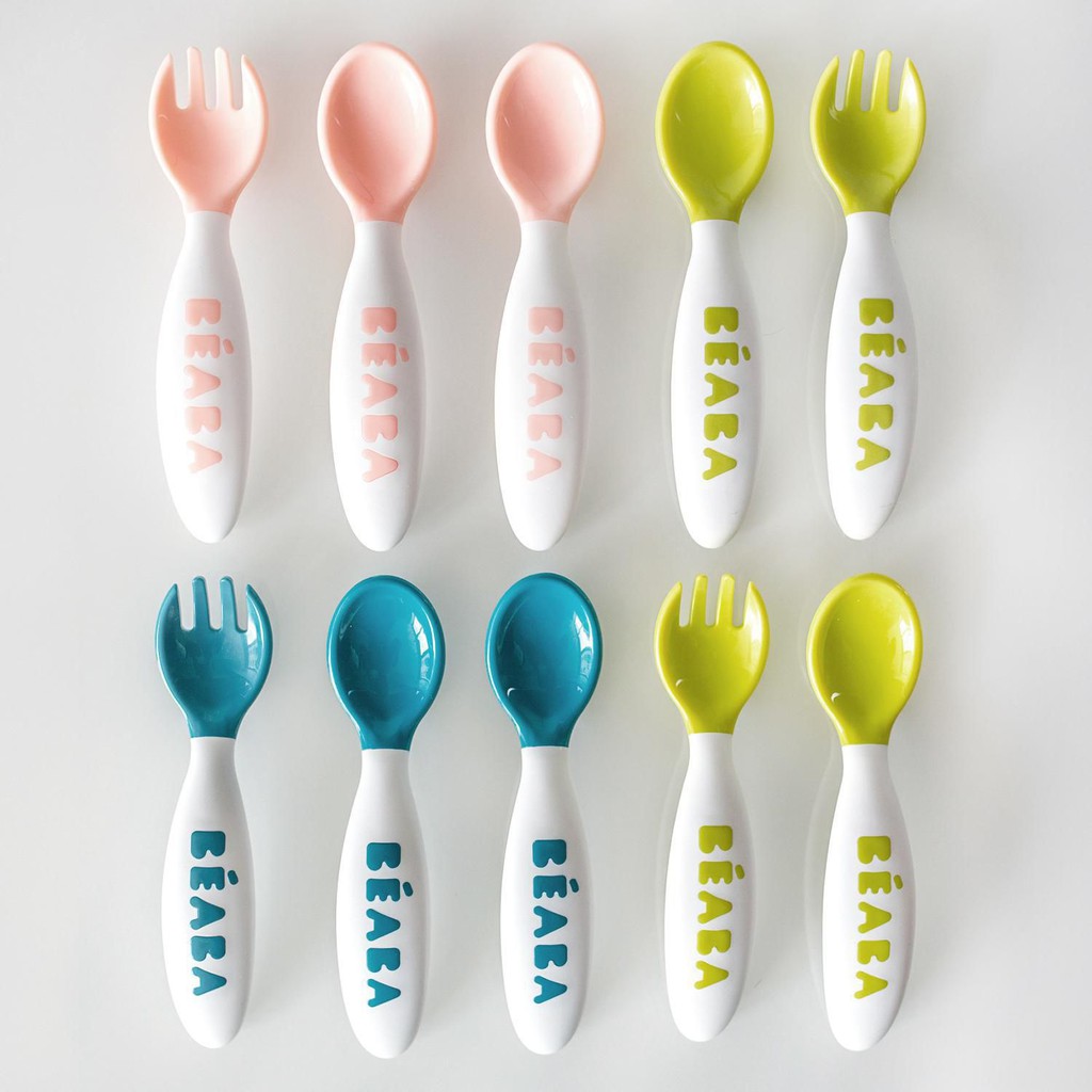 Beaba Set 2 2nd Age Fork Spoon - Sendok Garpu Anak Bayi Toddler Balita Peralatan Makan Baby BPA Free