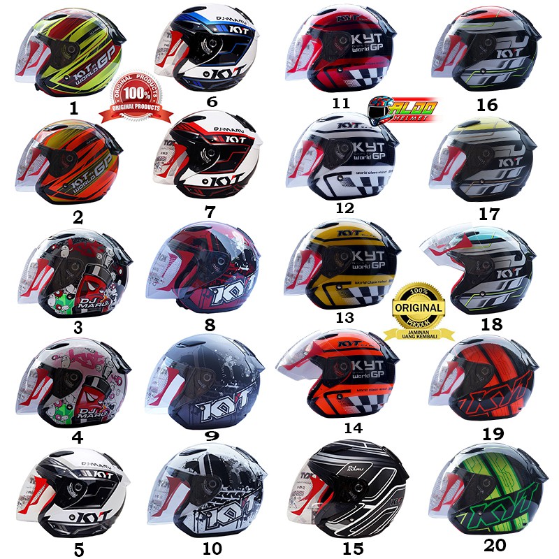 KYT DJ MARU MOTIF ORIGINAL TERBARU HELM HALF FACE CEWEK COWOK TERLARIS