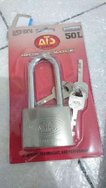 Kunci Gembok Ats 50 Mm Leher Panjang. Kuat Dan Tahan Lama.gembok Pagar