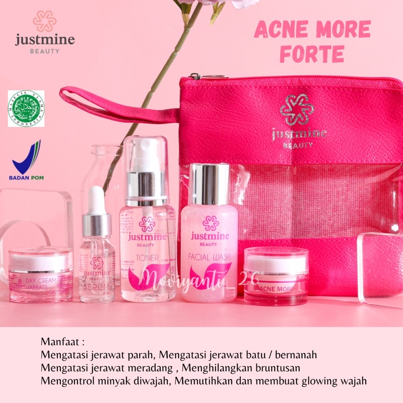 JUSTMINE BEAUTY SKINCARE PAKET NIGHT GLOW JELLY ACNE REMOVE SPOT ACNE MORE ORIGINAL-8