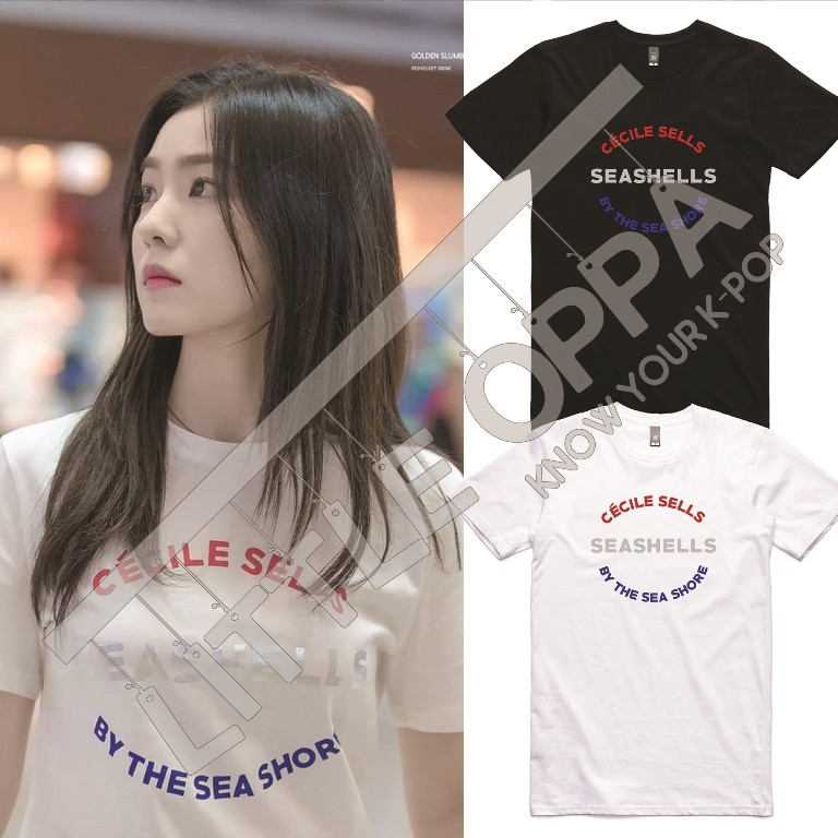 BAJU KAOS KPOP IDOL FASHION RED VELVET IRENE CECILE SELLS SEASHELLS T-SHIRT