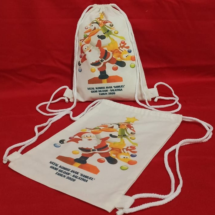 

(Custom) Tas natal String bag natal souvenir natal hadiah natal