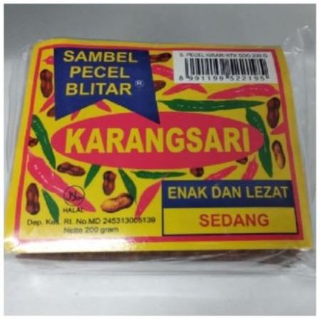 

ORI SAMBAL PECEL SAMBEL PECEL KARANGSARI ASLI BLITAR 200GR - SEDANG