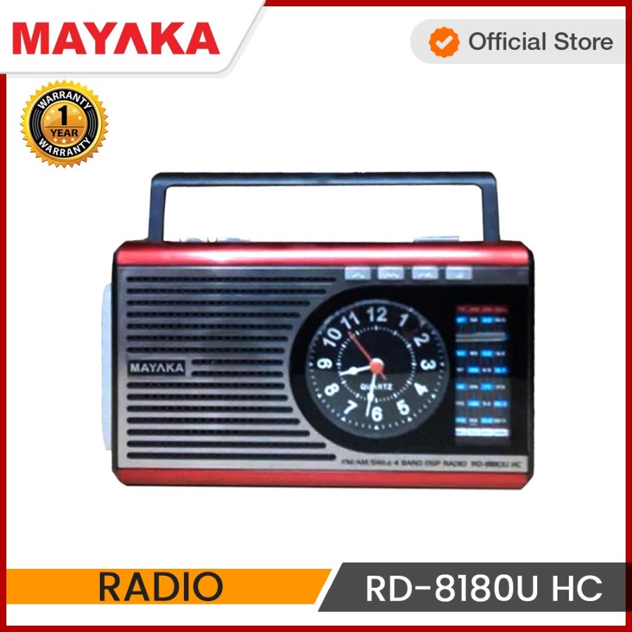 MAYAKA Radio RD-8180U HC Portable USB-SD( Lampu emergency dan Jam )-garansi resmi