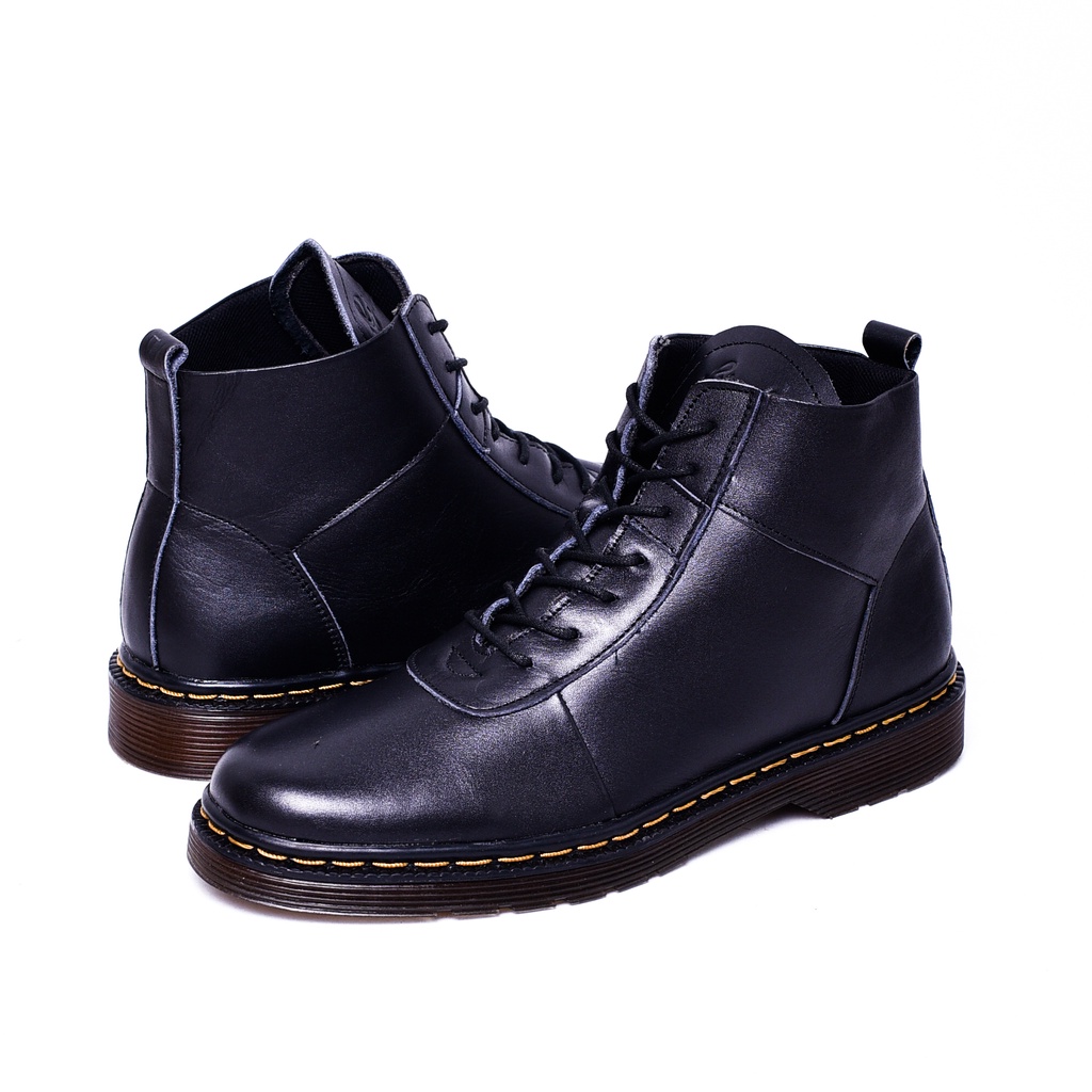 Svend 02 Black (Kulit Asli) - Boots Pria Kulit Asli Kasual Semi Formal - Boot Kulit Sapi Asli