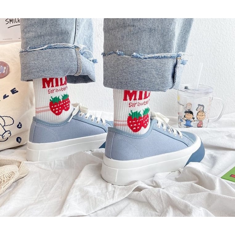 SHOEGALLERY LV0151 &quot;FREE BOX&quot; Sneakers Sepatu Wanita Bahan Kanvas Import