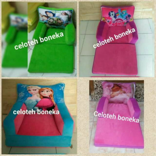 Sofa anak / sofa lipat /sofa boneka / sofa karakter / sofa lipat printing