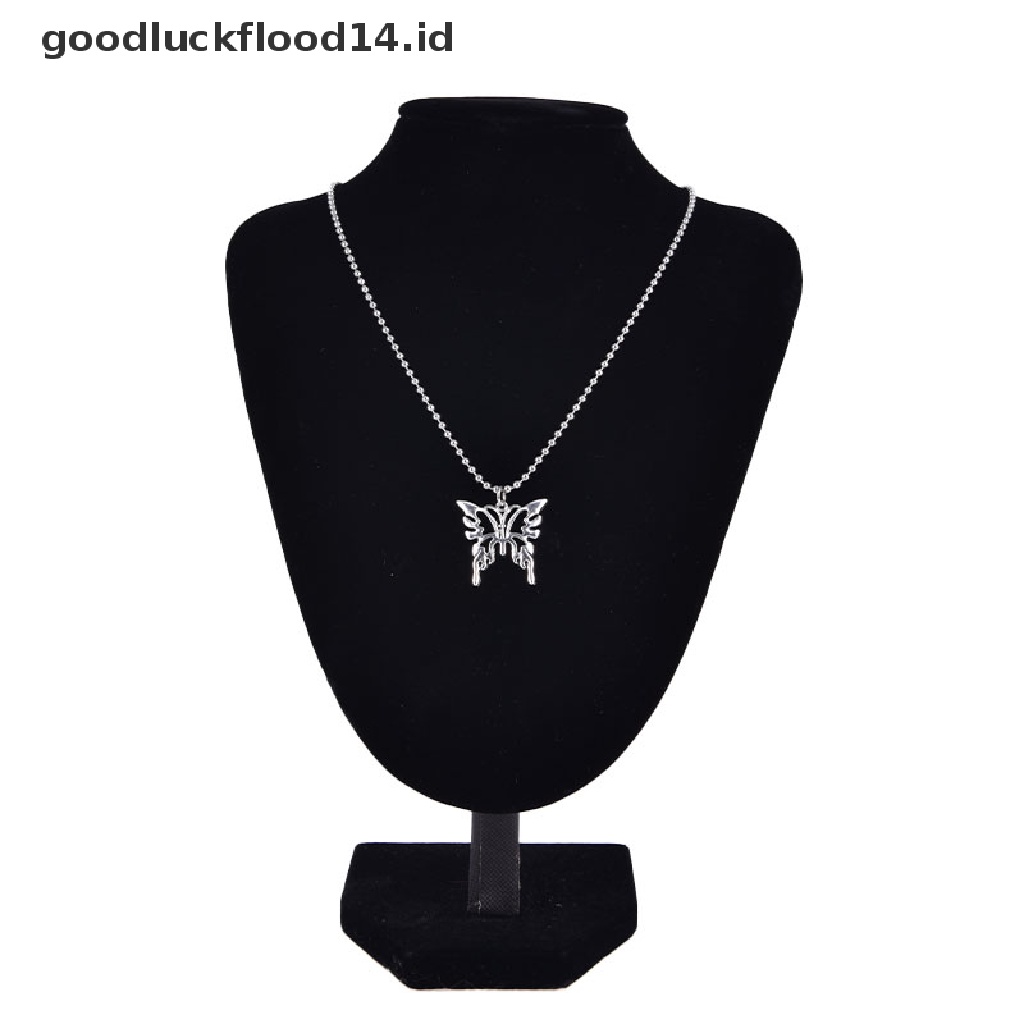 [OOID] Sexy Butterfly Pendant Necklace Stainless Steel Goth Fashion Jewelry Necklace ID