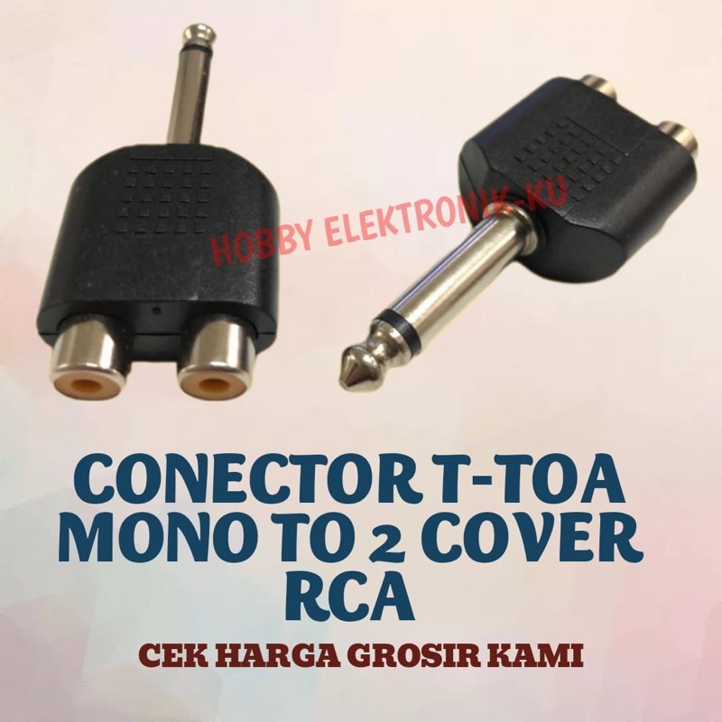 CONECTOR T TOA MONO TO 2 COVER RCA