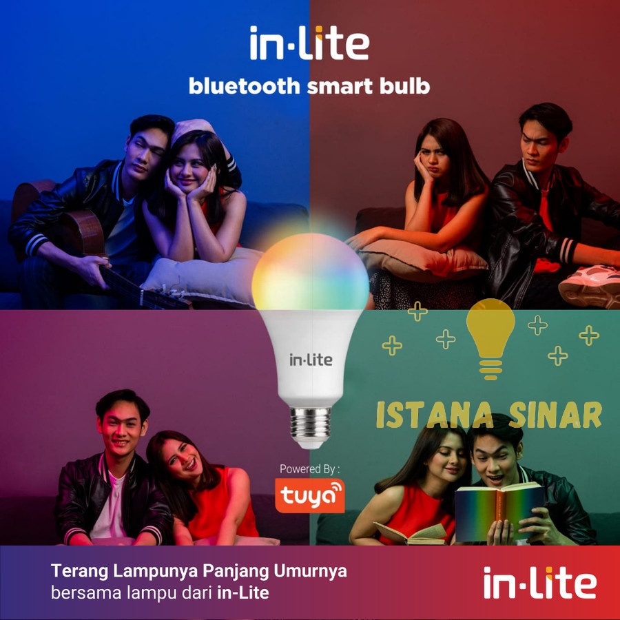 Lampu Smart Series Inlite INSM044 RGB Sejuta Warna RGB Bluetooth