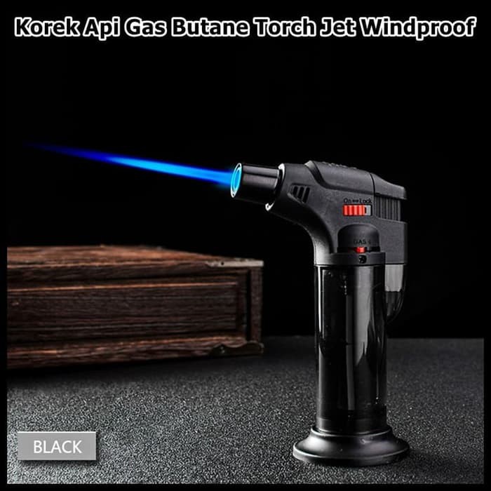 Firetric Korek Api Gas Butane Torch Jet Windproof HQ0935 Black