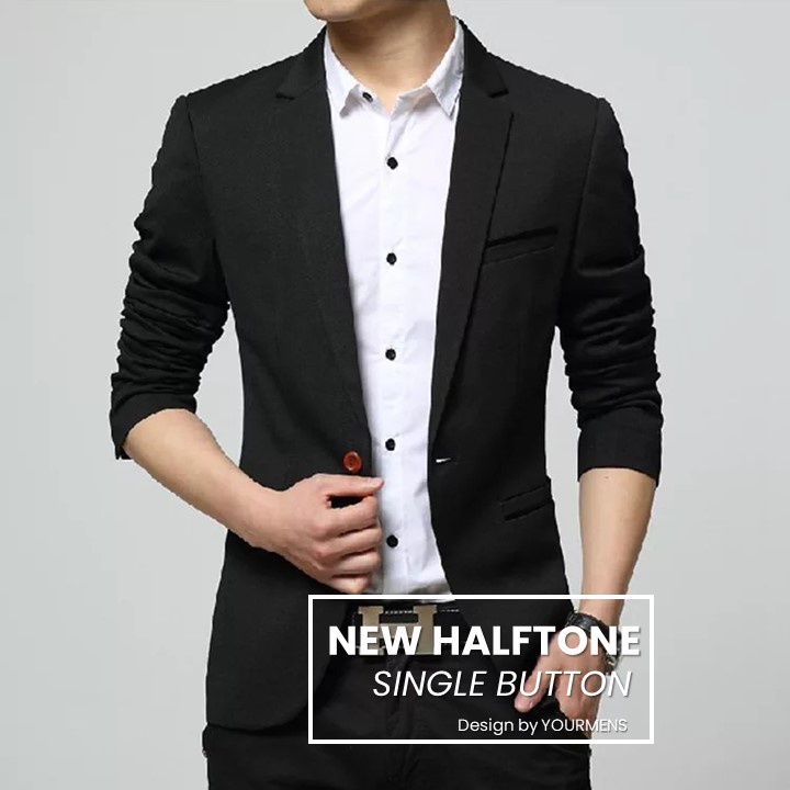 BLAZER FORMAL SLIMFIT WARNA HITAM PRIA NEW HALFTONE BLACK ORIGINAL NIKAYU TERBARU FREE ONGKIR