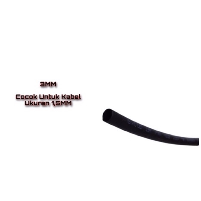 [HITAM] Heat Shrink Selongsong Bakar / Isolasi Bakar Tubings 3MM KHUSUS GROSIR