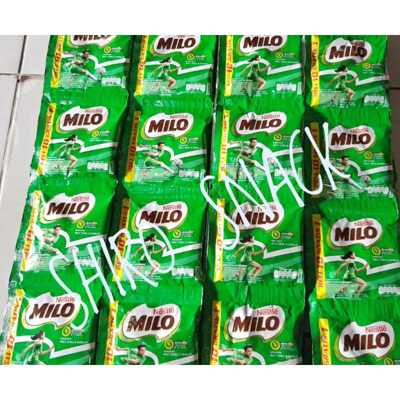 

Susu milo chocolate kemasan sachet isi 10 bonus 1