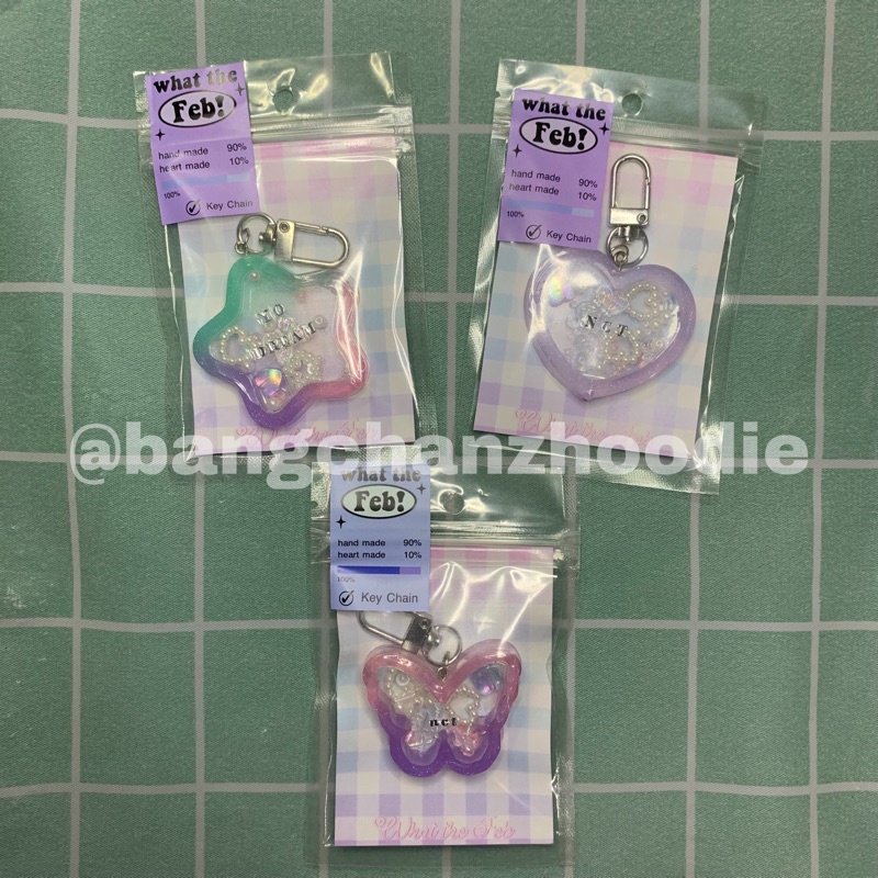 NCT RESIN KEYCHAIN GANTUNGAN KUNCI SHAKER HEART BUTTERFLY YO DREAM