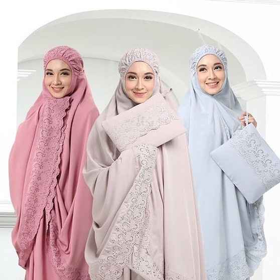 MUKENA DEWASA SITI KHADIJAH PREMIUM BORDIR KHADIJAH PASTELEENA ALLSIZE JUMBO FREE TAS