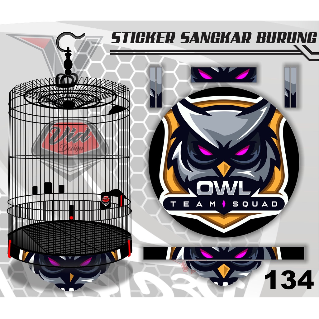 STIKER SANGKAR MURAI DEKAL KANDANG BURUNG BULAT ORIQ JAYA NO 1 2 3 4