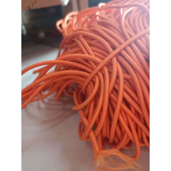 tali bulat elastis tali string elastis/tali karet bulat  3mm 13 warna( permeter)-Orange
