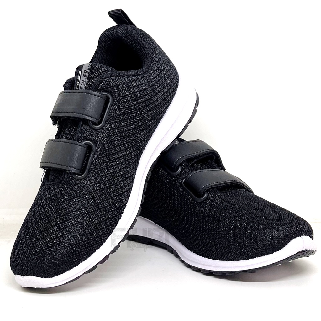 FIURI - ANDO ORIGINAL -  SIP 36 PEREKAT 29-36 HITAM PUTIH - SEPATU SNEAKERS KANVAS SOL KARET ANAK KECIL PEREMPUAN LAKI-LAKI - SEPATU KETS LUCU FASHION TRENDY - SEPATU SEKOLAH PAUD TK SD KRETEKAN PEREKAT CEWEK COWOK MURAH PROMO DISKON BONUS KAOS KAKI