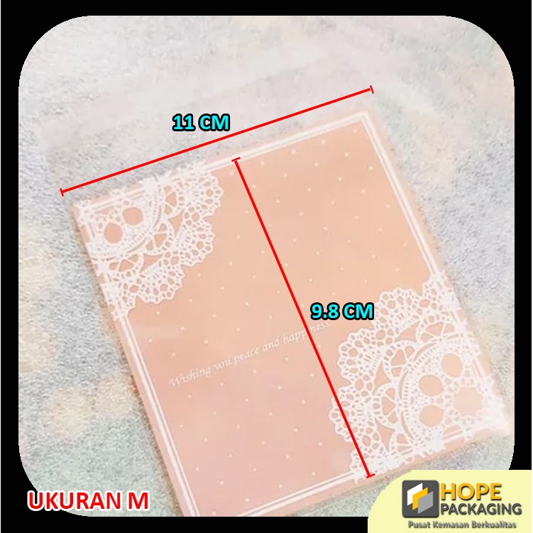 [5 PCS] Plastik OPP Kue Cake Candy Souvenir Aksesoris Cookies Bag Motif Doily Paper Size M dan L