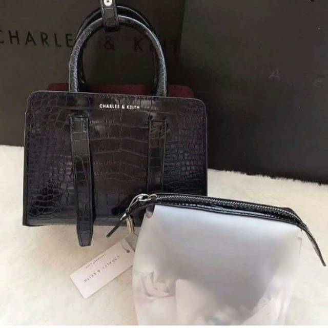 CK Croco Top Handle Bag 260