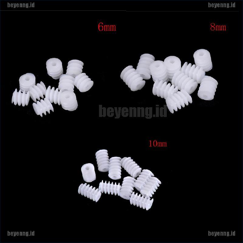 BEY 10pcs 6x8mm 2mm Aperture Plastic Worm Gear for DIY Toy Accessories 0 0 0 0 0