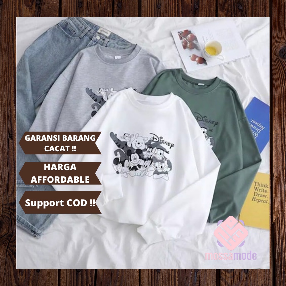 DISNEY SWEATER - Atasan Sweater Jaket Wanita Motif Disney Lengan Panjang