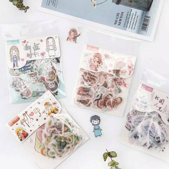

Sticker Deco Chibi Girls Scrapbook DIY Bujo Journaling Kartun Cute