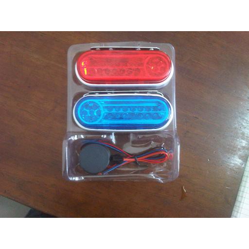 Lampu Strobo biru merah Oval