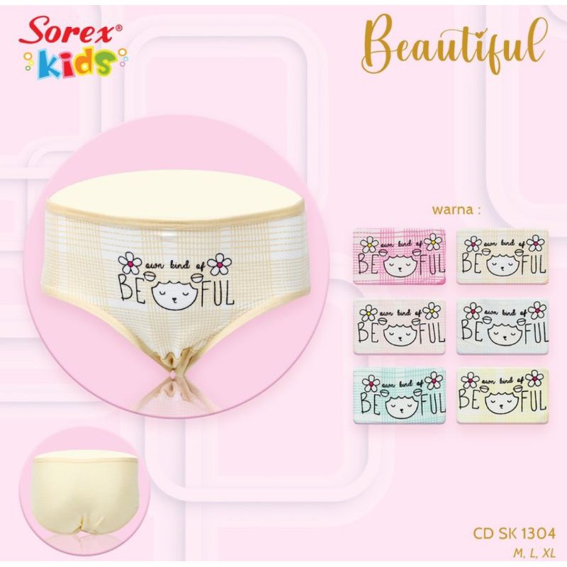 3pcs Sorex Kids 1304 Celana Dalam Anak Perempuan Sorex