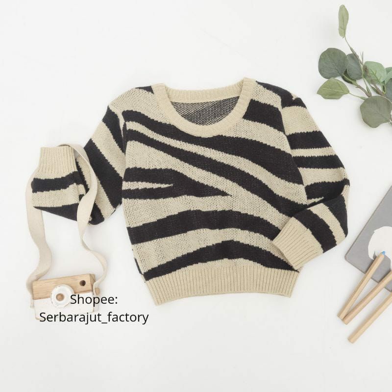 Kids Zebra Sweater Rajut Anak Unisex 2-6th