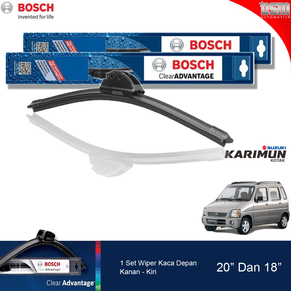 Bosch Clear Advantage Frameless / Wiper Frameless Suzuki Karimun  Kotak 20&quot; dan 18&quot;