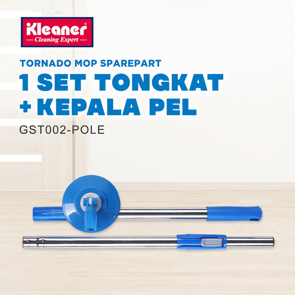 Kleaner Tongkat Tornado Mop 1 Set Dengan Kepala Pel Spin Mop Pembersih Lantai GST002