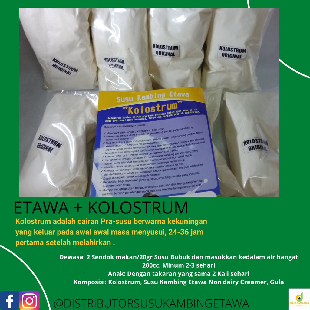 

Susu Etawa Kolostrum untuk Balita dan Lansia, Susu Etawa Formulasi tidak amis dan berbau 250gr