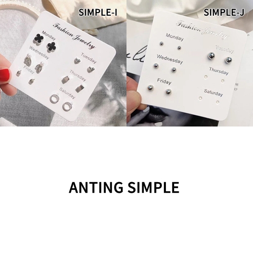 Anting Set Simple Retro Gaya Korea Simple Creative Earrings Aksesoris Wanita