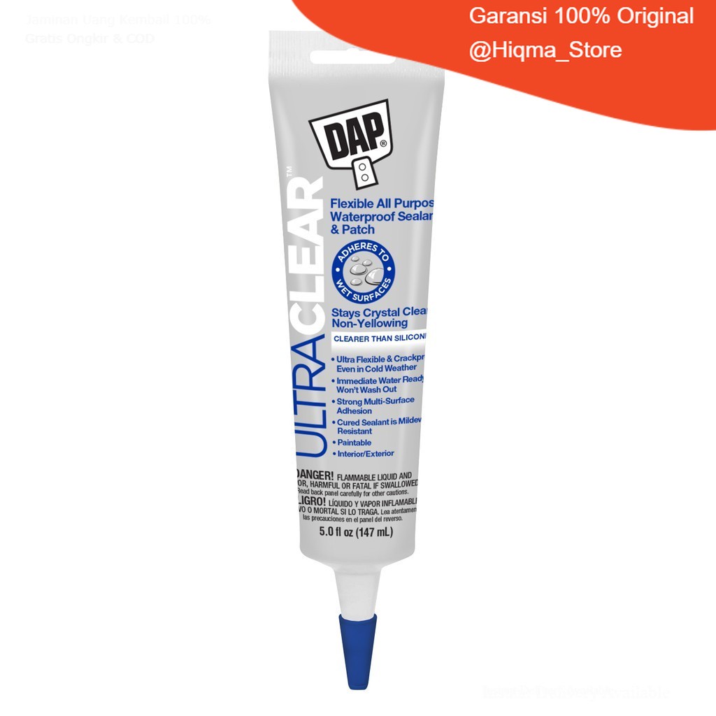

DAP Lem Sealent Ultra Clear Bening Transparan Flexible USA