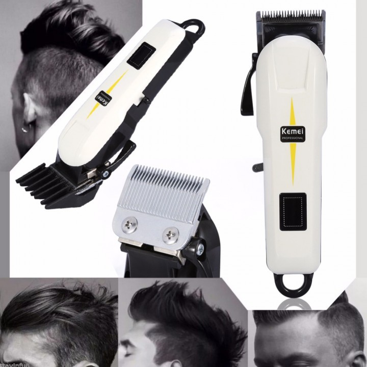 KEMEI KM-809A Electric Rechargeable Hair Trimmer with LCD Screen