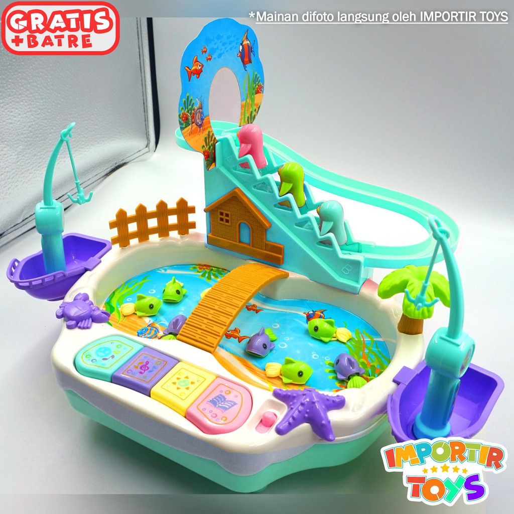 Mainan PINGUIN NAIK TANGGA &amp; MAINAN MANCING 2 in 1 (IMPORTIR TOYS QUALITY)