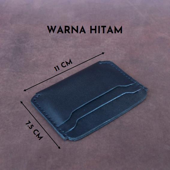 

Dompet pria kulit asli handmade card holder leather black