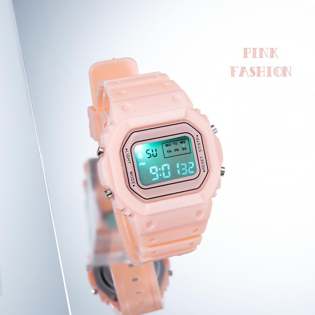 OSM JKT J5041 Jam Tangan Wanita Student Waterproof Digital Watch / Jam Fashion Korea Style Digital-Pink