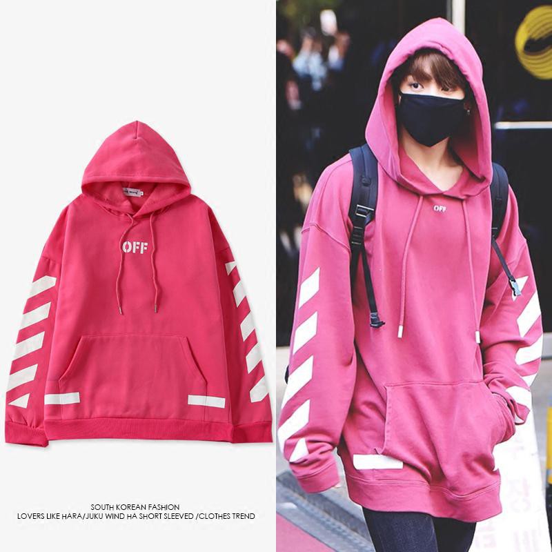 pink hoodie off white