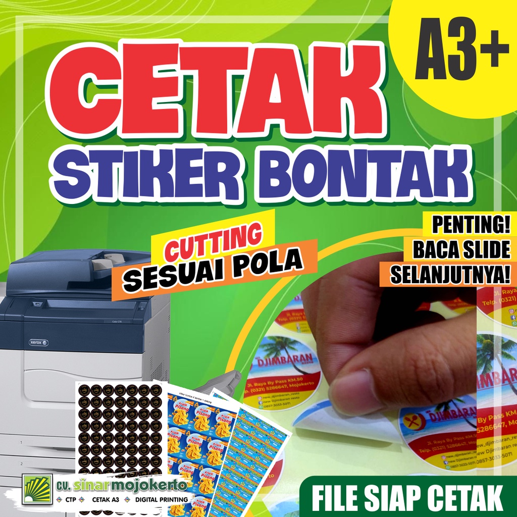 

Cetak Stiker Label Bontak // Chromo A3+ (Cetak Saja) || Best Seller